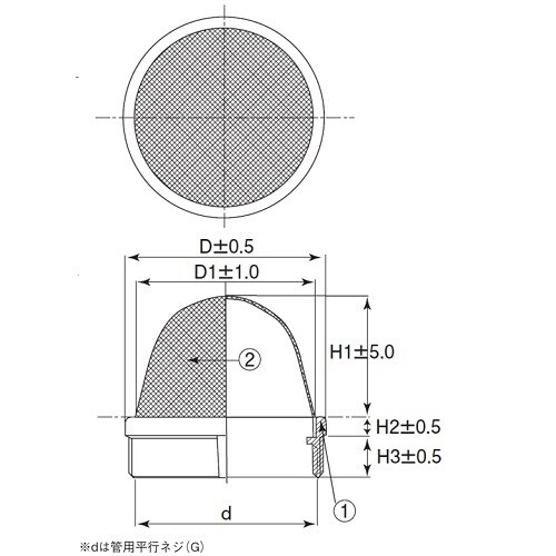 山形防虫目皿(内ネジ) D−3BQ−E 125