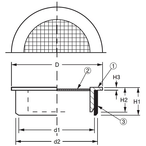 ステンレス製防虫目皿(VP・VU兼用)150