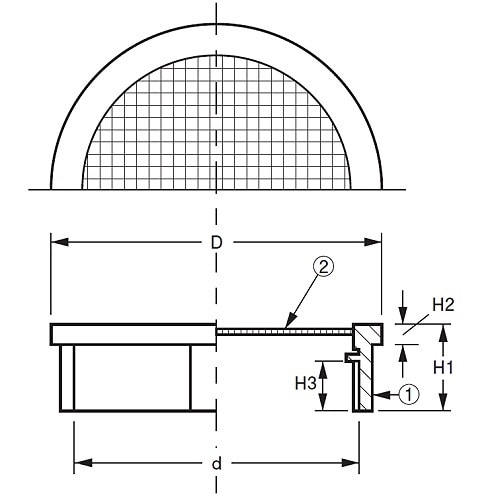 ステンレス製防虫目皿(内ネジ) D−3BES 50