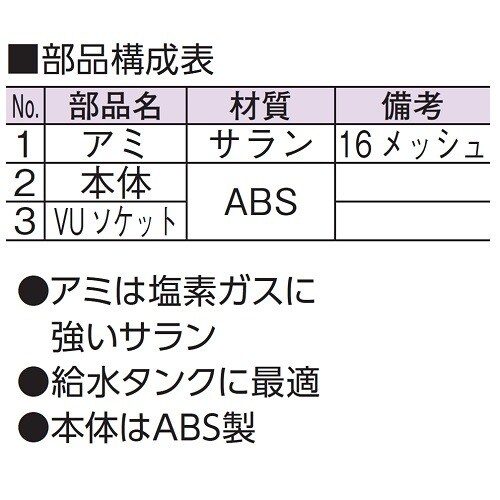 サランネット防虫目皿(VP・VU兼用)PU40