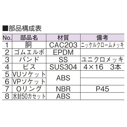 スーパートラップ付洗濯機床排水金具 ビス付