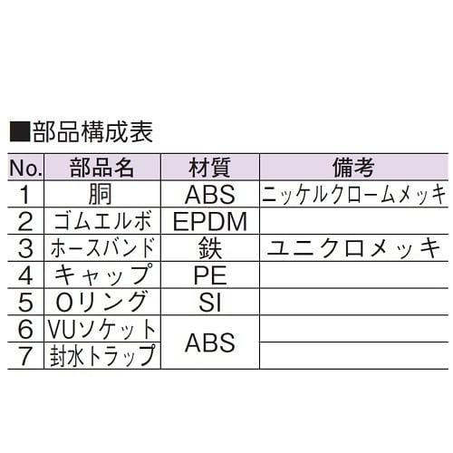 スーパートラップ付洗濯機床排水金具D−STCB7