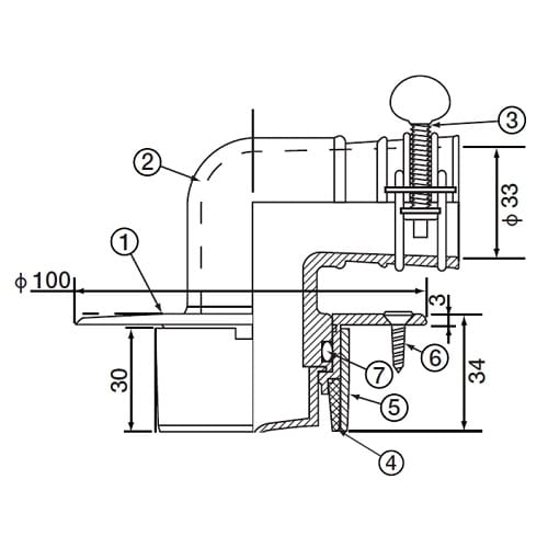 洗濯機排水口 VP・VU兼用 D−CB4−PU