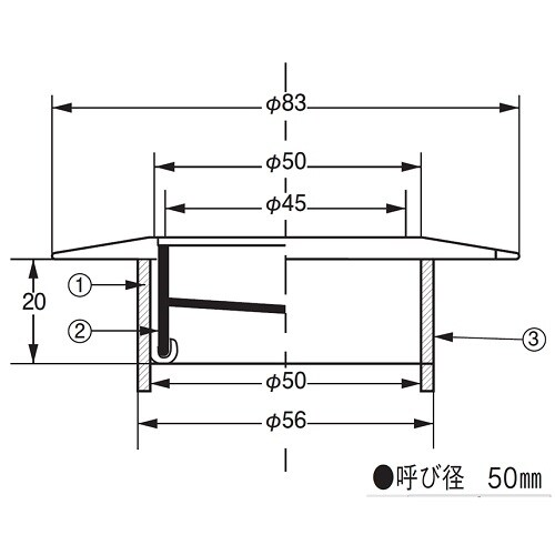ステンレス製洗濯機用床排水金具 VP・VU兼用
