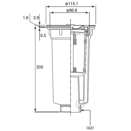 樹脂製流しトラップ D−14ACM