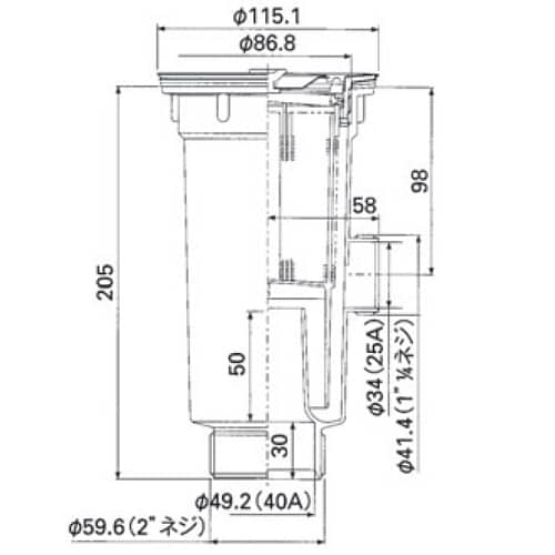 樹脂製流しトラップ D−14ACM−L