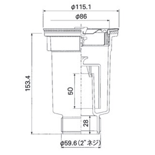樹脂製流しトラップ D−14MT