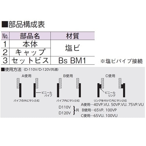 露出型ベントキャップ・塩ビ製/20メッシュ・アミ付