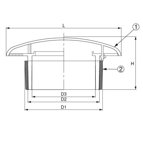 露出型ベントキャップ・特殊硬質塩ビ製