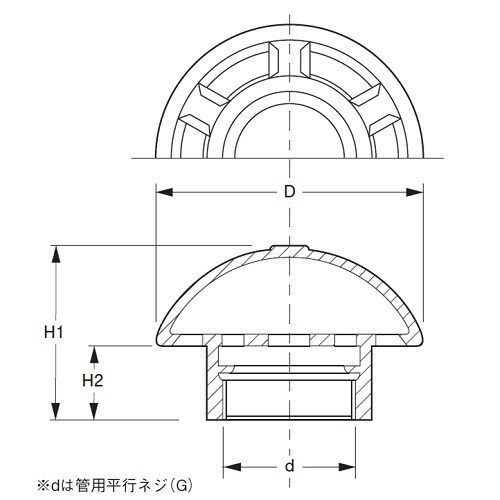 露出型ベントキャップ・アルミ製 D−110A 50