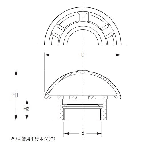 露出型ベントキャップ・アルミ製 D−110A 65