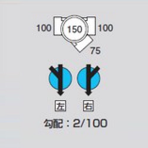 ビニマス45度合流M−45Y右100X75−150