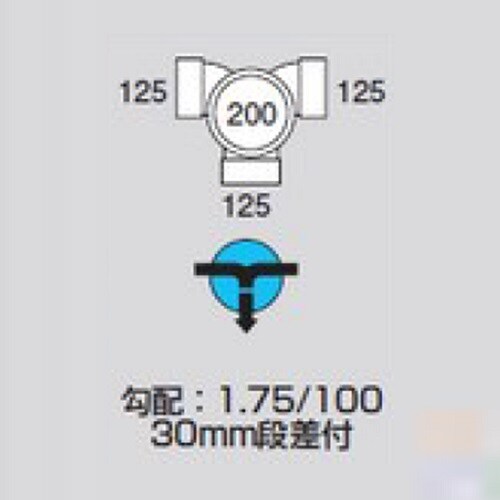 MーWLS125ー200ビニマス左右合流段差付