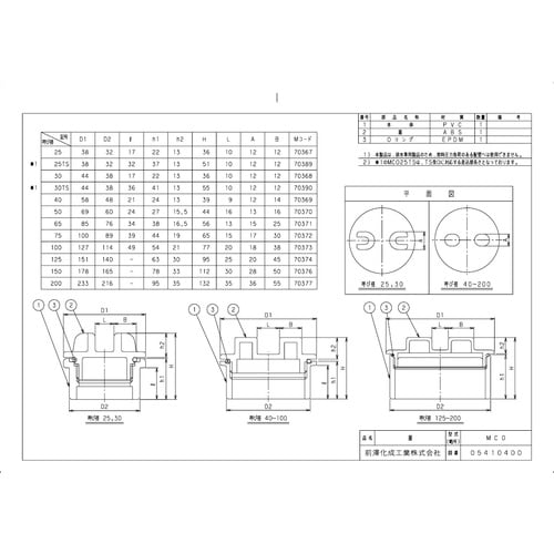 前澤 MCO100 排水特殊継手 掃除口 MCO
