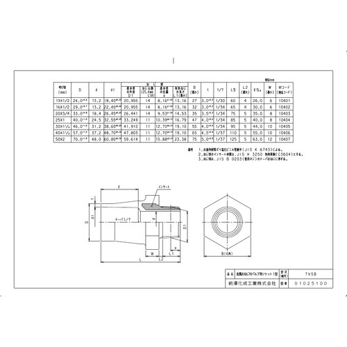TVSB16 TS継手 TSバルブソケットI