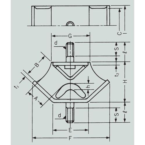 V型防振ゴム EC4001
