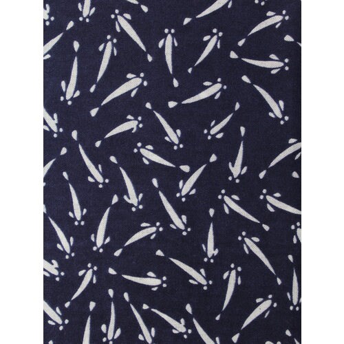 #1910 紺 めだか柄和手ぬぐい100cm