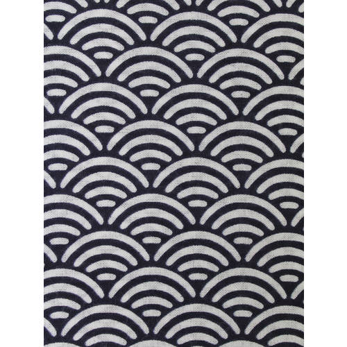 #1910 紺 青海波柄和手ぬぐい100cm