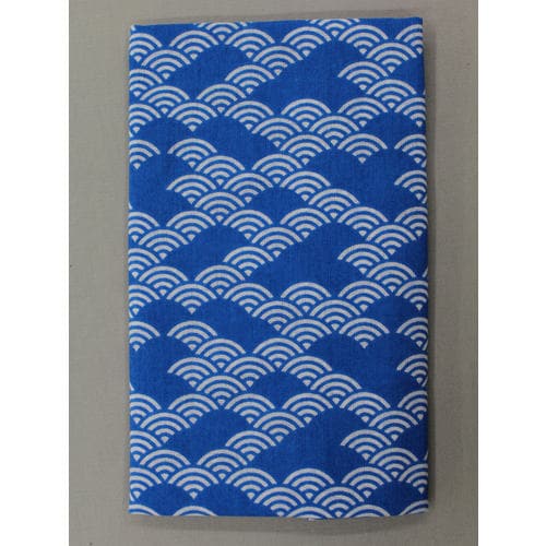 #1917 青 青海波柄和手ぬぐい両面柄100