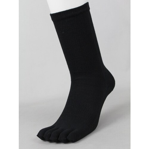 #3203−3P−L強絹2重底5本指カカト3足組黒