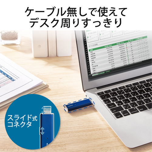 外付けSSD 超小型 128GB ブルー