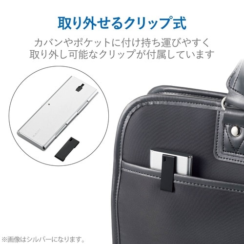 クリップ付メモリカードケース マルチ ブラック