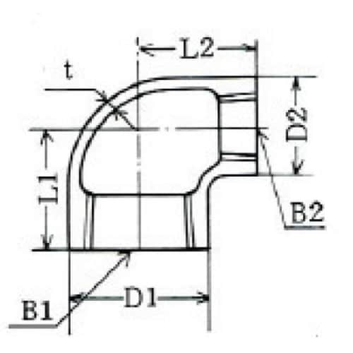 銅合金 異径エルボ BC RL2x1−1/2
