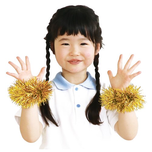 キラキラリストバンド赤金メタリック