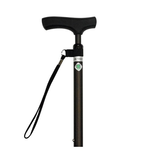 細型ネック伸縮ステッキ ブラウン