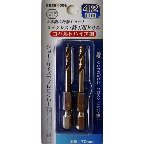 GT 六角軸ショートドリル 4.2 2P