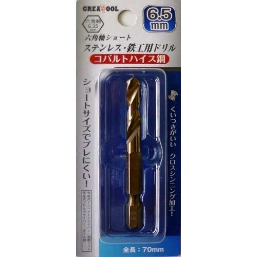 GT 六角軸ショートドリル 6.5 1P