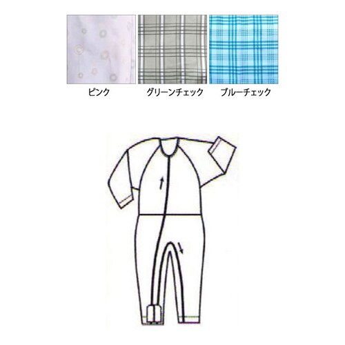 マンラク 2型ねまき M ブルーチェック