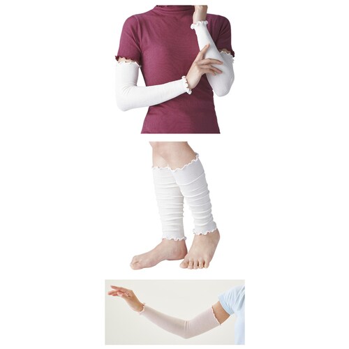 シルク混バラエティウォーマー アイボリー