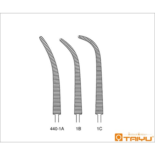 肺切ケリー鉗子 中弯形 無鈎 BOX 全長22cm