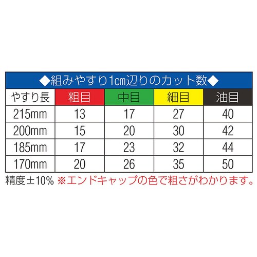 やすり(10種・10本組/中目)185mm