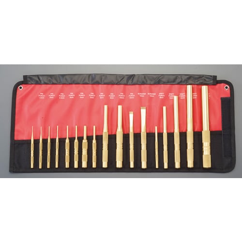 ピンポンチ&スクレーパー(真鍮製)17本組