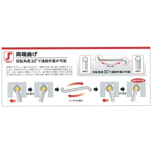 キーレンチ(ショートヘッド/変角)2.5x63mm