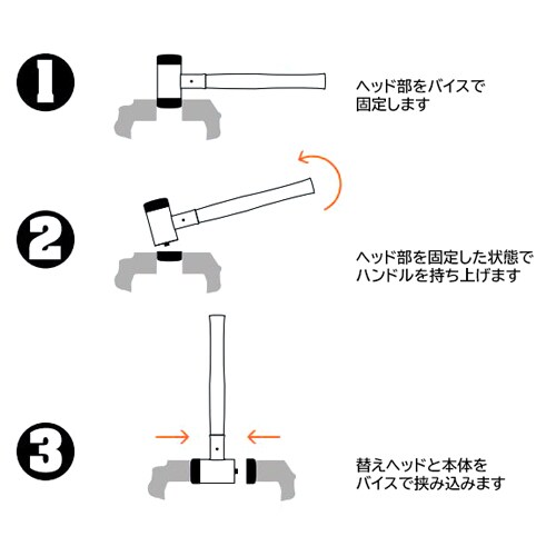 無反動ハンマー(蛍光色)1750g/60mm