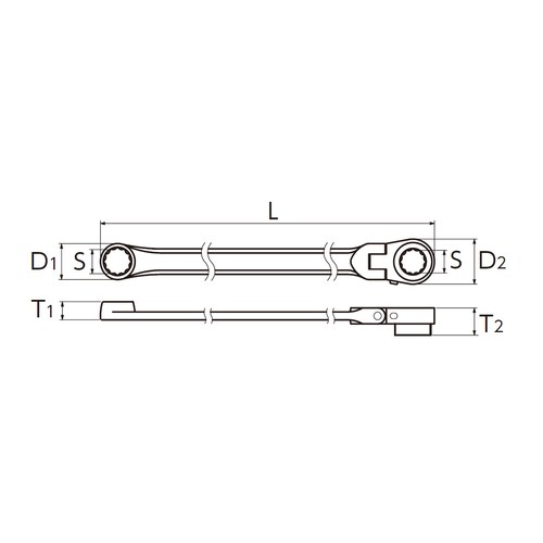ラチェットめがね(首振り型)10mm/315mm