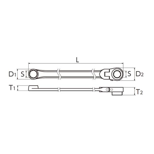 ラチェットめがね(首振り型)17mm/435mm