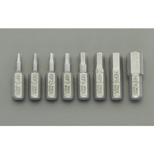 ドライバービット8本組/1/16−3/16