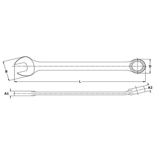 片目片口スパナ(光沢仕上・ロングサイズ)12mm