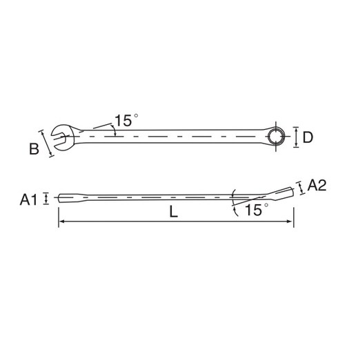 片目片口スパナ(超ロング)16X296mm