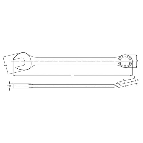 片目片口スパナ(光沢仕上・ロング)11/32