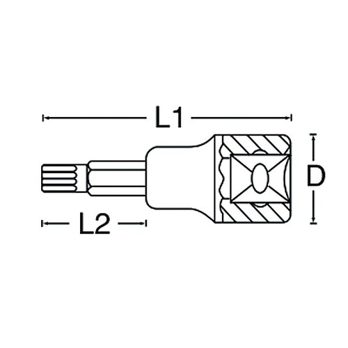 ビットソケット3/8 DR/T27X49