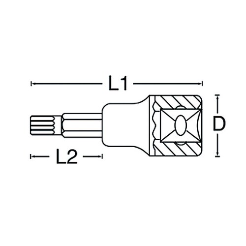 ビットソケット3/8 DR/T30X100