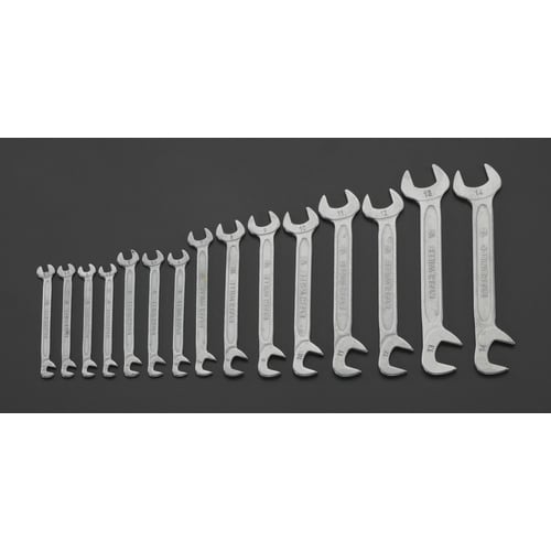 薄口スパナ(ダブルアングル)15本組/3.2−14