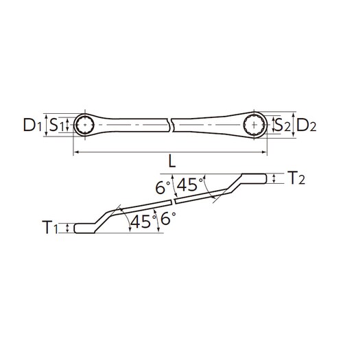 両口めがねレンチ EA616B−25