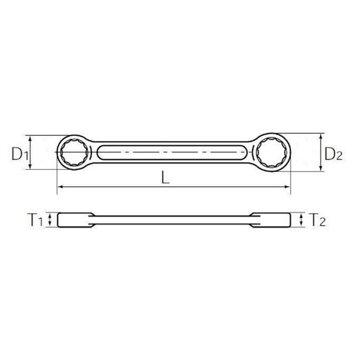 両口めがねレンチ(ショート・ストレート)22X24