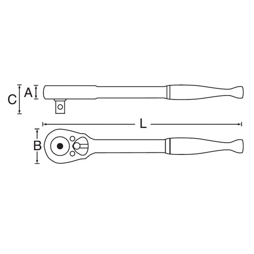 ラチェットハンドル(ロッキング)3/8DR/196